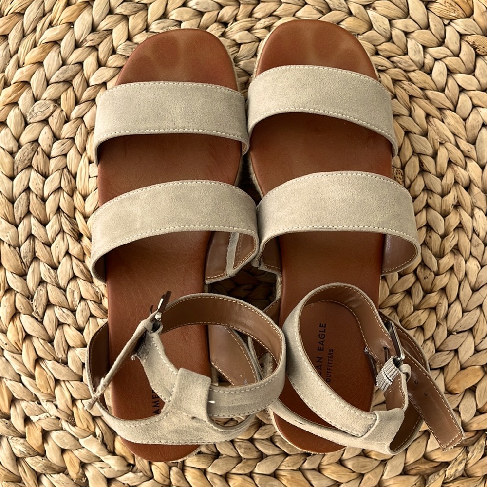 American Eagle Outfitters Beige Wedges